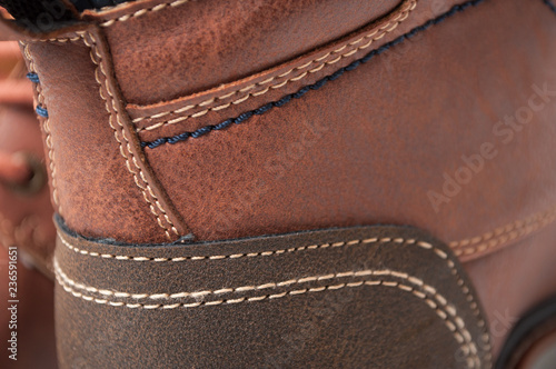 closeup of winter boot for men texture © pixarno