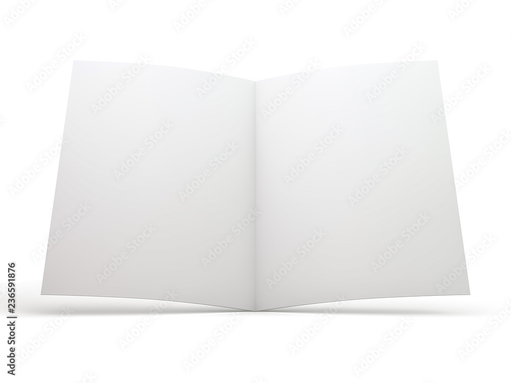 Blank Brochure magazine isolated to replace your design. 3D Blank Brochure magazine isolated to replace your design. 3D