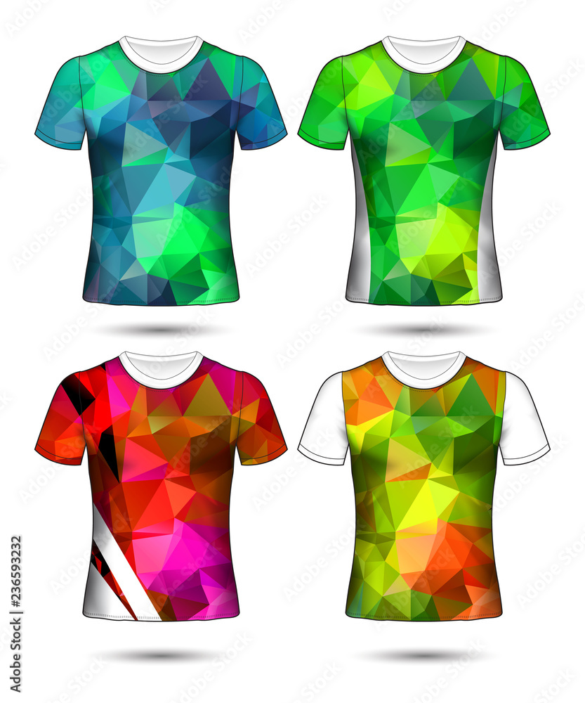 t-shirt templates abstract geometric collection of different colors polygonal mosaic t-shirt templates abstract geometric collection of different colors polygonal mosaic