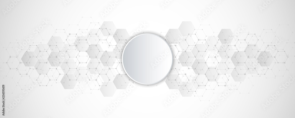 Geometric abstract background with hexagons elements. Medical background texture for modern design. Vector illustration of molecular structures and hexagons pattern. Science and Technology concept. Geometric abstract background with hexagons elements. Medical background texture for modern design. Vector illustration of molecular structures and hexagons pattern. Science and Technology concept.