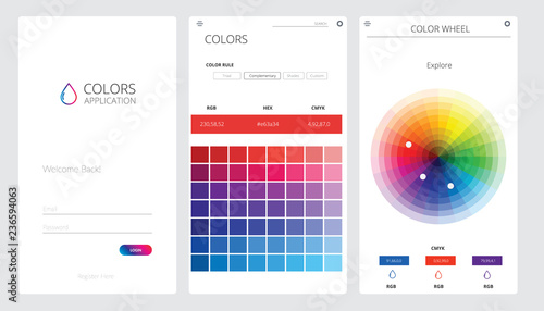 Colowe Wheel, Application UI UX vector illustration