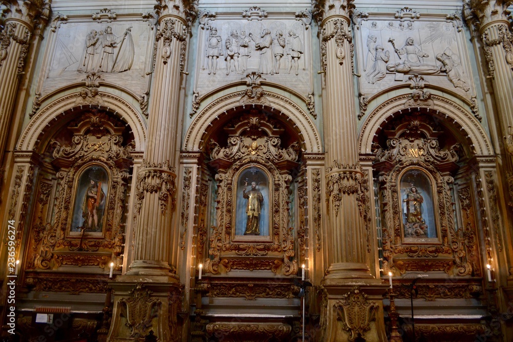 interior of the church of st francis in rio de janeiro. It is one of the largest temples in the city and is considered one of the best representations of the evolution of colonial architecture.