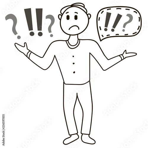 Portrait of a surprised man. Surprised businessman. Surprised man. Conceptual idea of advertising and promo. The question is what
