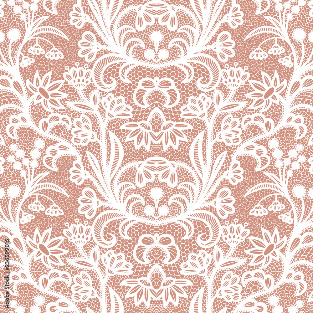 Lace seamless pattern with flowers