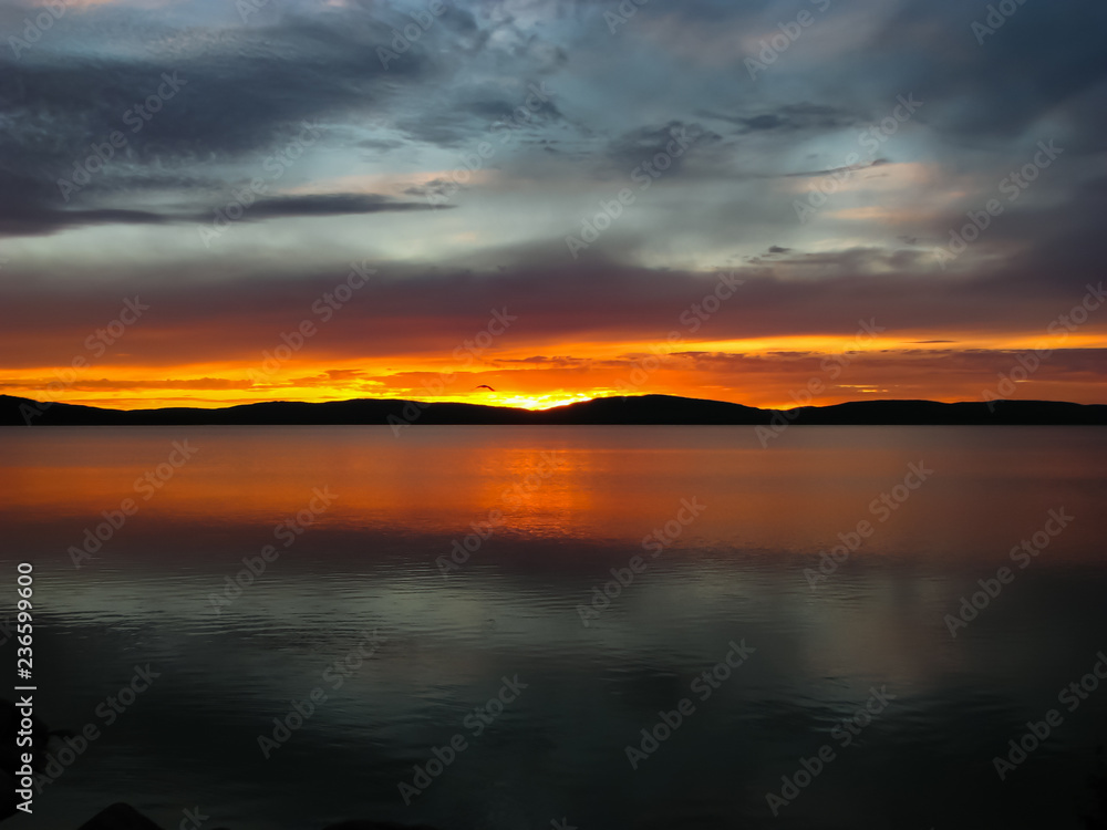 Beautiful Sunset Over Water