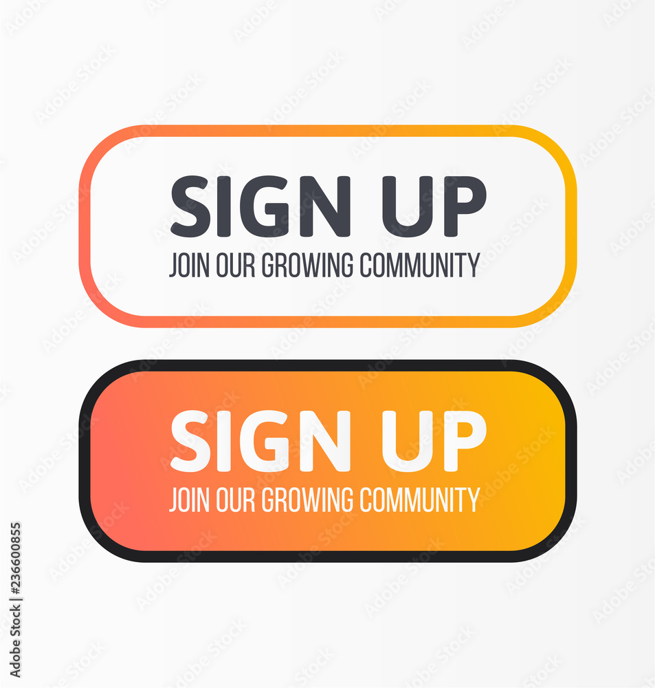 Bright yellow sign up button.