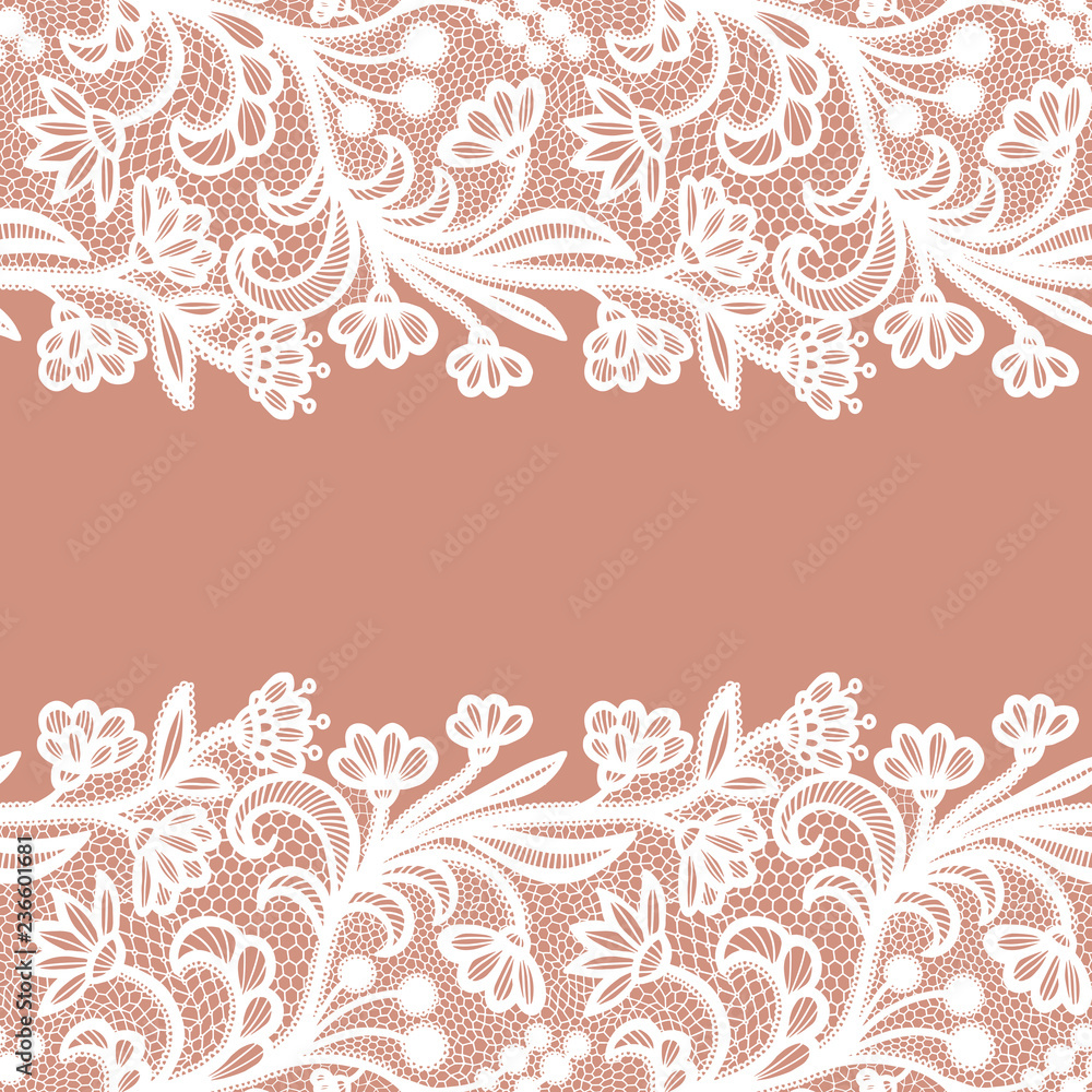 Seamless lace border. Invitation card. Seamless lace border. Invitation card.