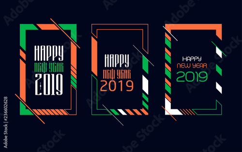 Modern trend in the graph. vector illustration. New Year 2019. Colorful dynamic hipster graphics