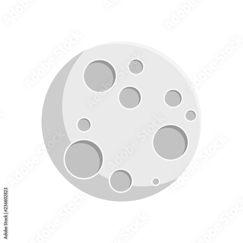 Mond Flat Design Icon isoliert auf weißem Hintergrund