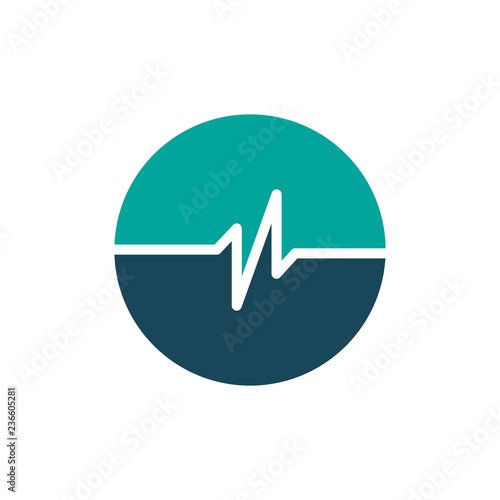 simple pulse circle logo te...