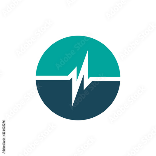 simple pulse circle logo te...