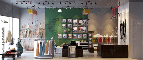 3d render fashion shop interior photo