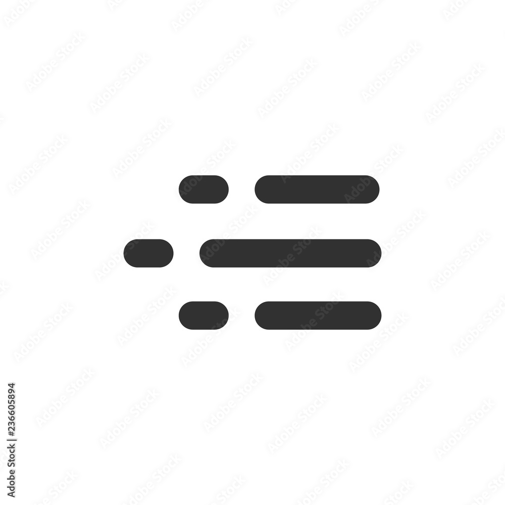 Wind or fog icon in flat style isolated on grey background. For your design, logo. Vector illustration. Wind or fog icon in flat style isolated on grey background. For your design, logo. Vector illustration.