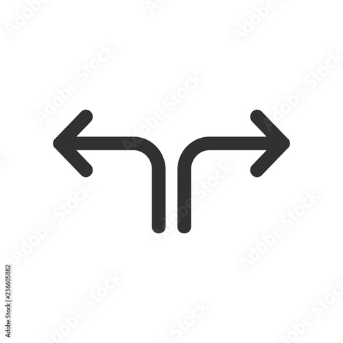 Two way or side arrow in different direaction icon, vector illustration isolated on white background.