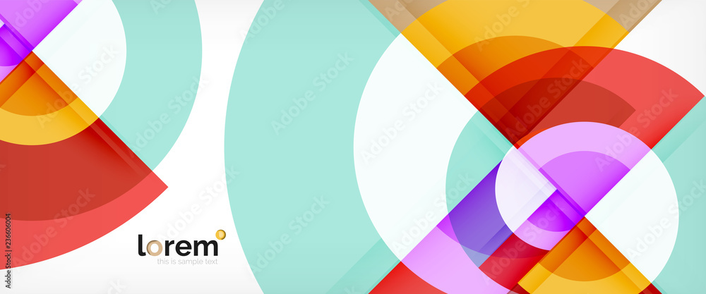 Modern geometric circles abstract background, colorful round shapes with shadow effects Modern geometric circles abstract background, colorful round shapes with shadow effects