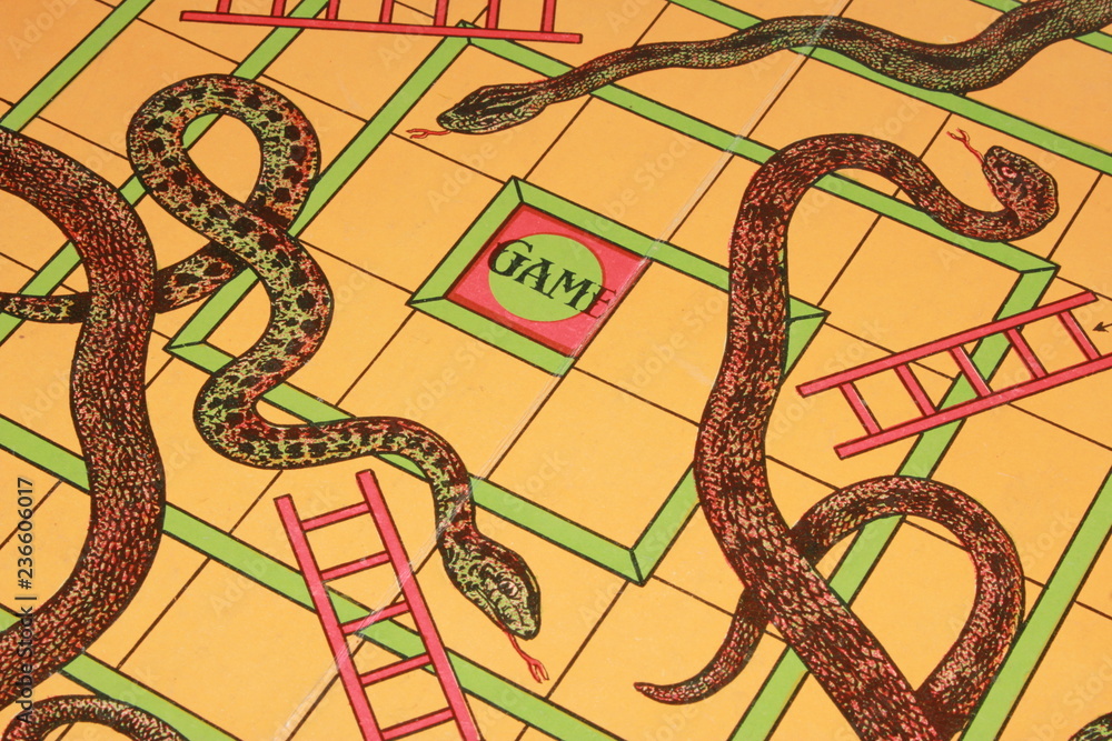 Vintage Antique Snakes and Ladders Board Game Stock Photo Adobe Stock
