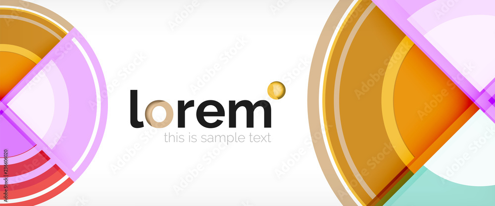 Modern geometric circles abstract background, colorful round shapes with shadow effects Modern geometric circles abstract background, colorful round shapes with shadow effects