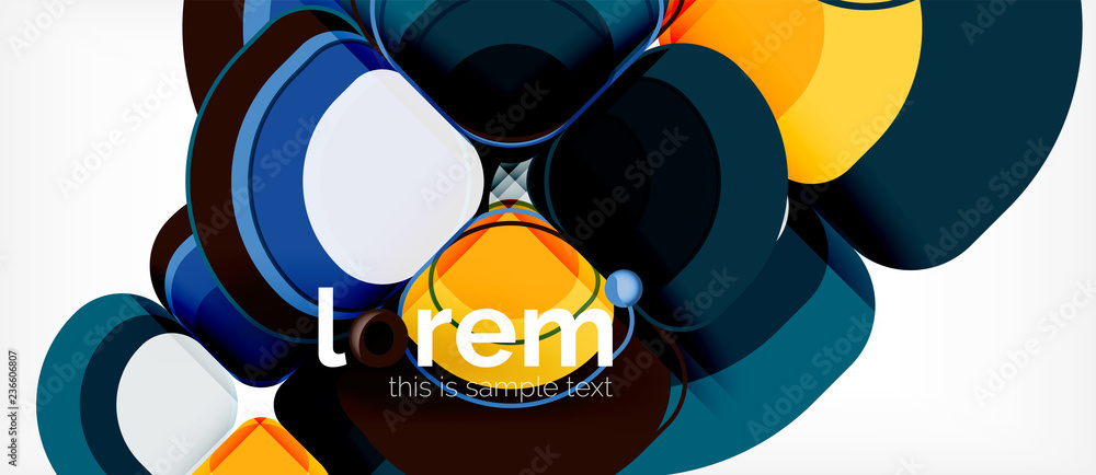Abstract background - geometric multicolored round shapes composition. Trendy abstract layout template for business or technology presentation Abstract background - geometric multicolored round shapes composition. Trendy abstract layout template for business or technology presentation