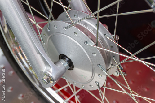 Motorcycle wheels, wire spokes of a motorcycle 