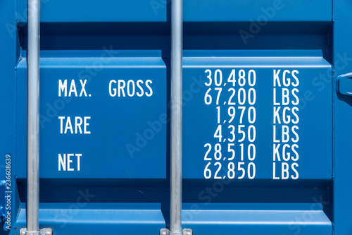 Foto Blue industrial shipping container door
