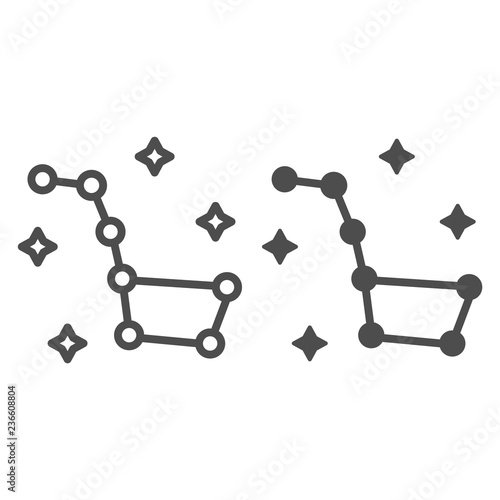 Constellation Ursa Major line and glyph icon. Big Dipper vector illustration isolated on white. Stars outline style design, designed for web and app. Eps 10.