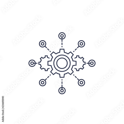 software integration, test automation line vector icon