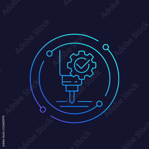 CNC machine service, line icon
