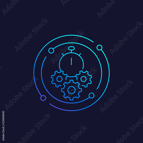 efficiency icon, linear vector