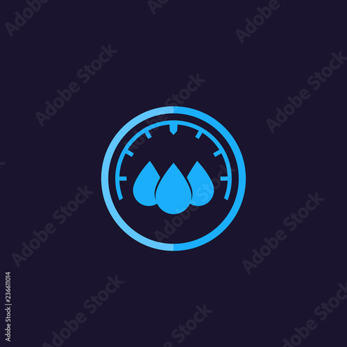 humidity, water level control vector icon for apps and web