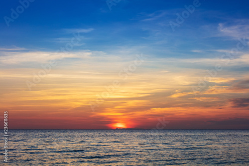 red sunset over the ocean