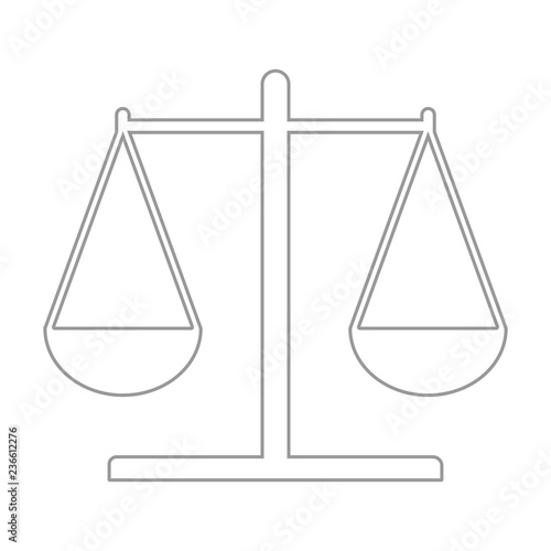 Scales of justice. Outline. Vector.