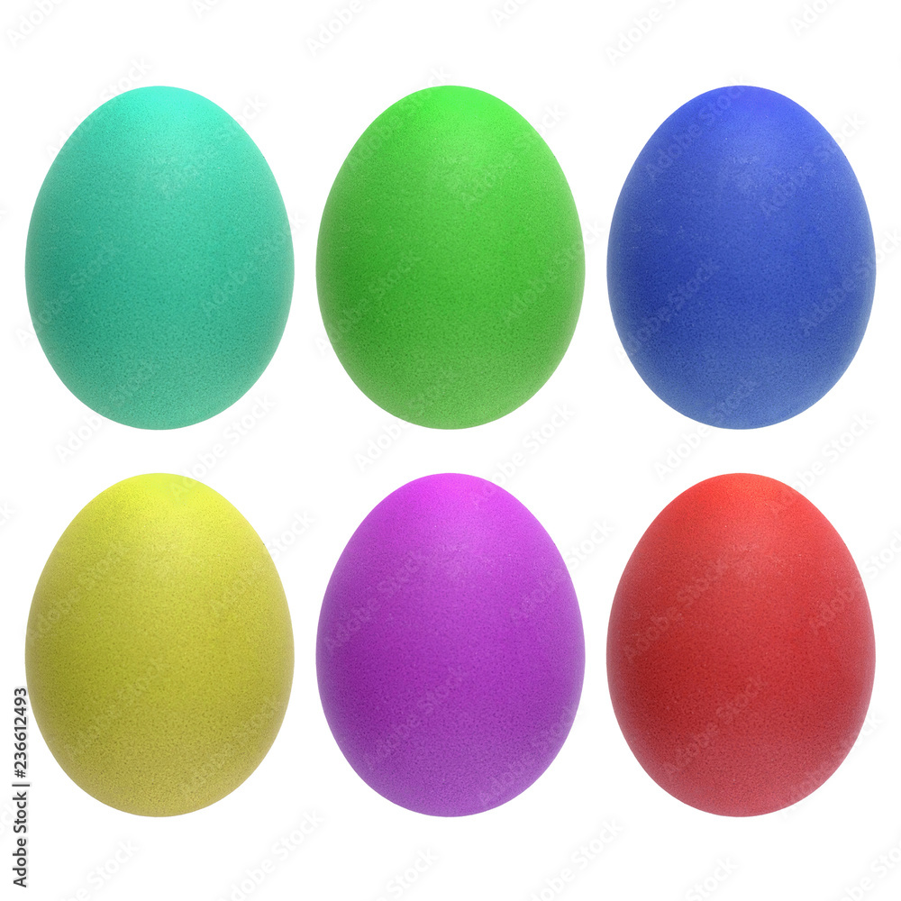 Set of multicolored Easter eggs.