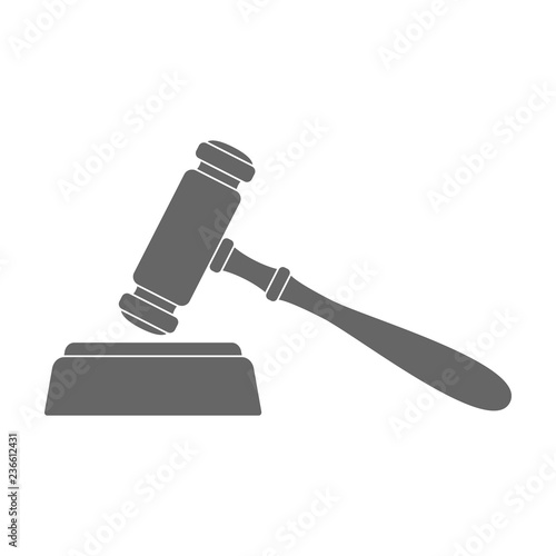Judge gavel and anvil. Judicial system. Vector.