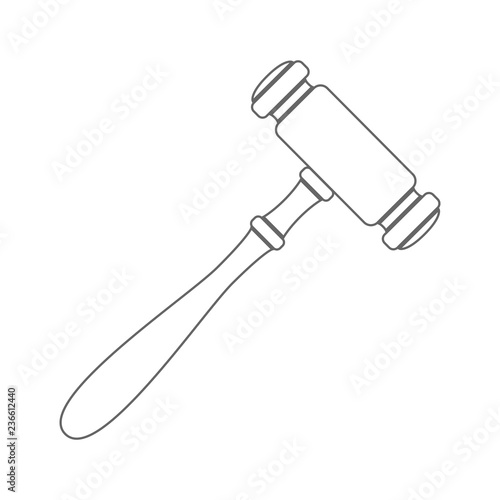 Hammer of justice. Outline. Vector.