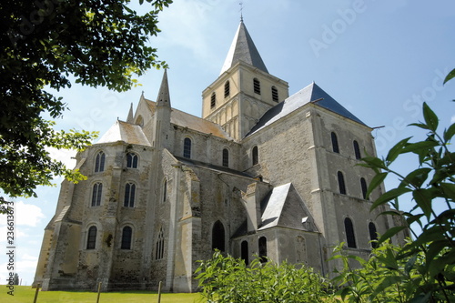 Abbaye de Cerizy-la-Forêt, perle de l’art roman, cette Abbaye fut fondée en 1032, département de la Manche, France	 photo