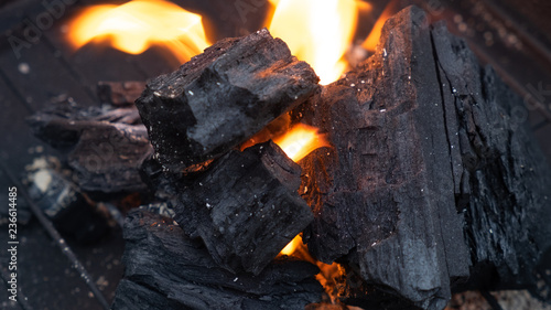 Fotografie Charcoal and saltpeter mixed together can be used as a fuel for cooking