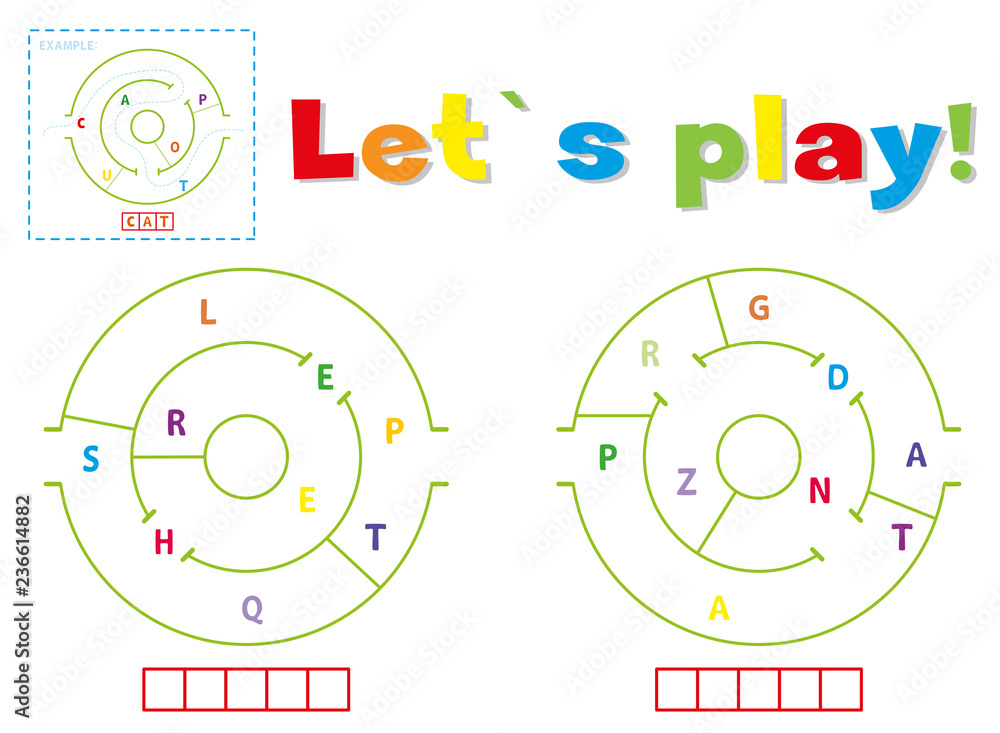 Fototapeta premium Play and write the words sheep and panda