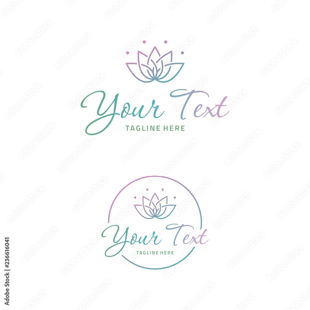 Lotus Flower Logo design vector illustration