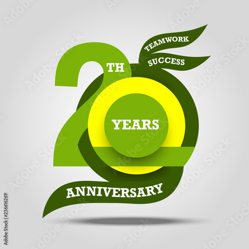 20th anniversary sign and logo celebration