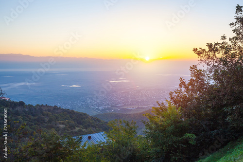 Sunrise in Kakheti, view from Sighnaghi. Georgia