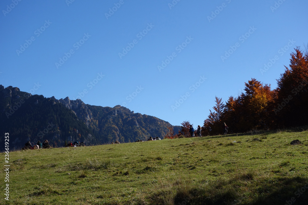 Fototapeta premium Autumn in October on the paths of the mountains 2