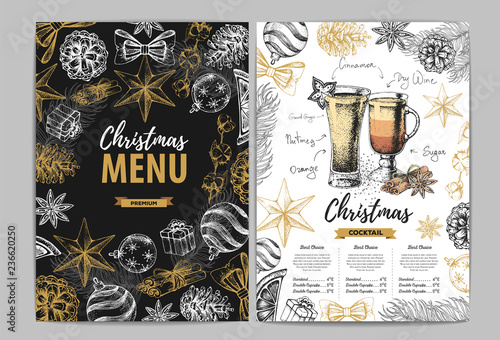 Restaurant Christmas holiday menu design