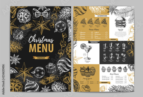 Restaurant Christmas holiday menu design