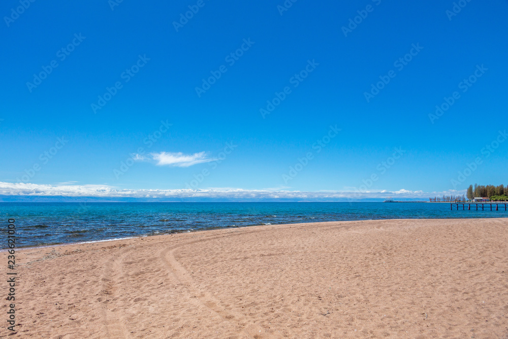 Beautiful landscape, Issyk-Kul lake, Bosteri, Kyrgyzstan Beautiful landscape, Issyk-Kul lake, Bosteri, Kyrgyzstan