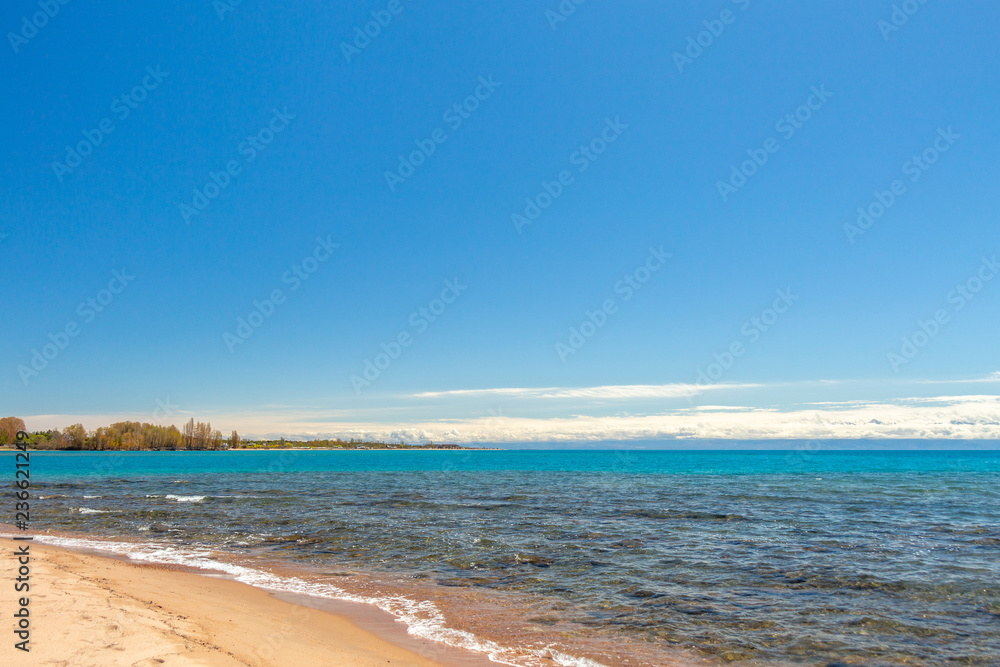 Beautiful landscape, Issyk-Kul lake, Bosteri, Kyrgyzstan Beautiful landscape, Issyk-Kul lake, Bosteri, Kyrgyzstan