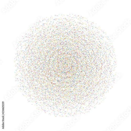 vector colorful dots in circle form. abstract radial shape