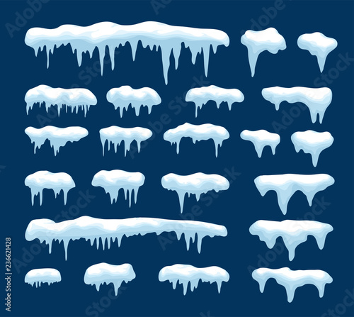 vector collection of icicles and snow
