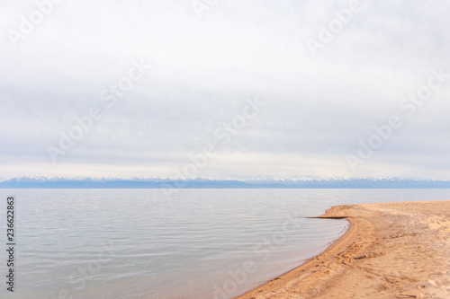 Beautiful landscape  Issyk-Kul lake  Bosteri  Kyrgyzstan
