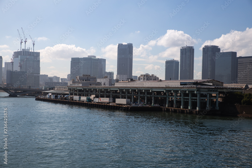 tokyo,japan - oct,6,2018:The tokyo  tsukiji fish inner market is last day for business.