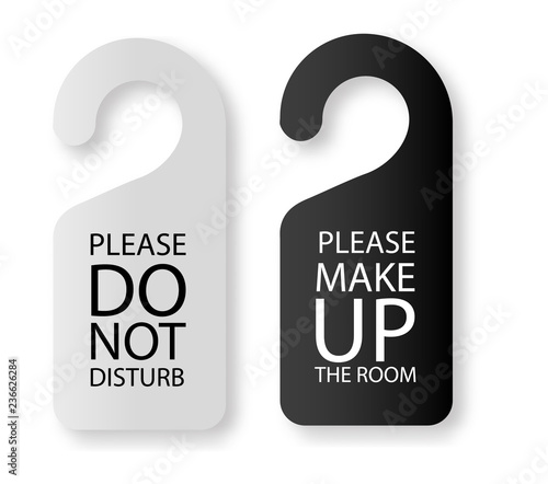Two Side in Hotel or Resort Black and White Door Hanger Tags for Room,